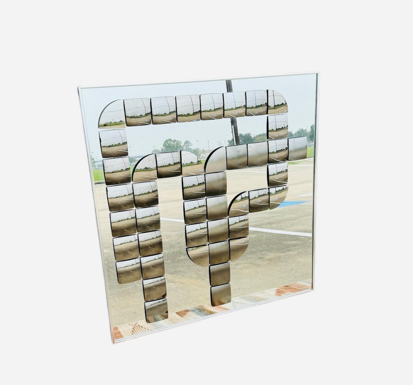 1970s Optical Art Bronzed Mirror Wall Sculpture by Hal Bienenfeld 3