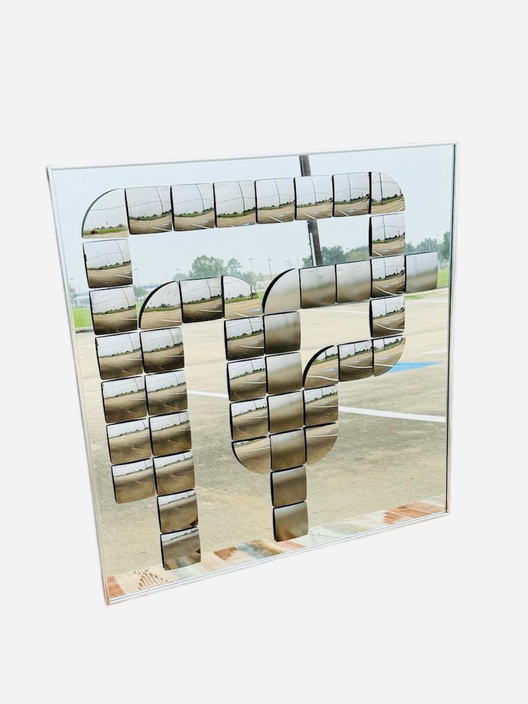 American 1970s Optical Art Bronzed Mirror Wall Sculpture by Hal Bienenfeld