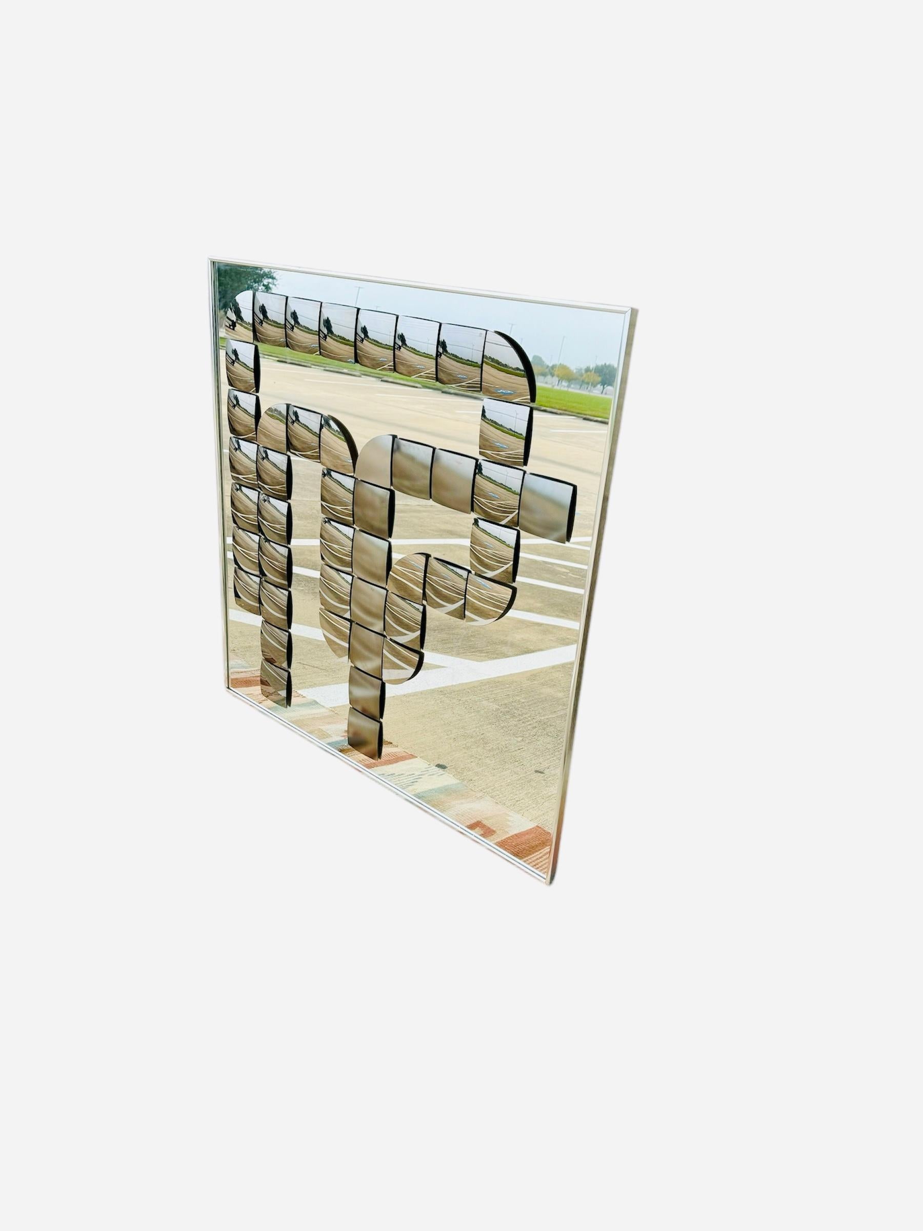 1970s Optical Art Bronzed Mirror Wall Sculpture by Hal Bienenfeld In Good Condition In Stafford, TX