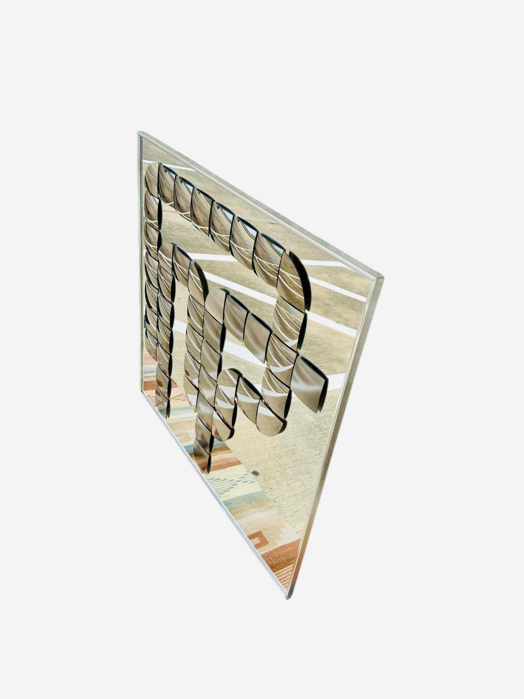 Late 20th Century 1970s Optical Art Bronzed Mirror Wall Sculpture by Hal Bienenfeld