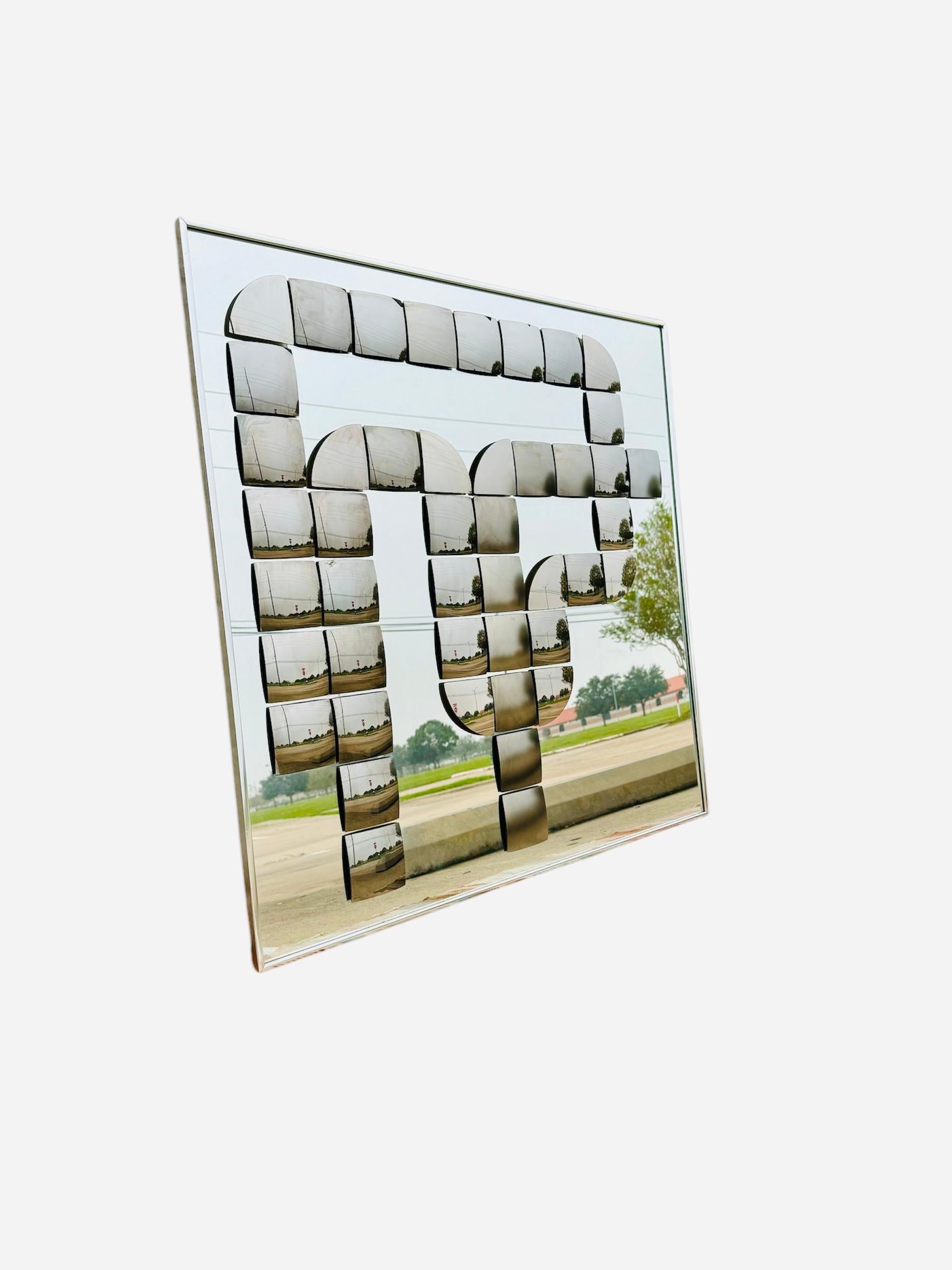 1970s Optical Art Bronzed Mirror Wall Sculpture by Hal Bienenfeld 1