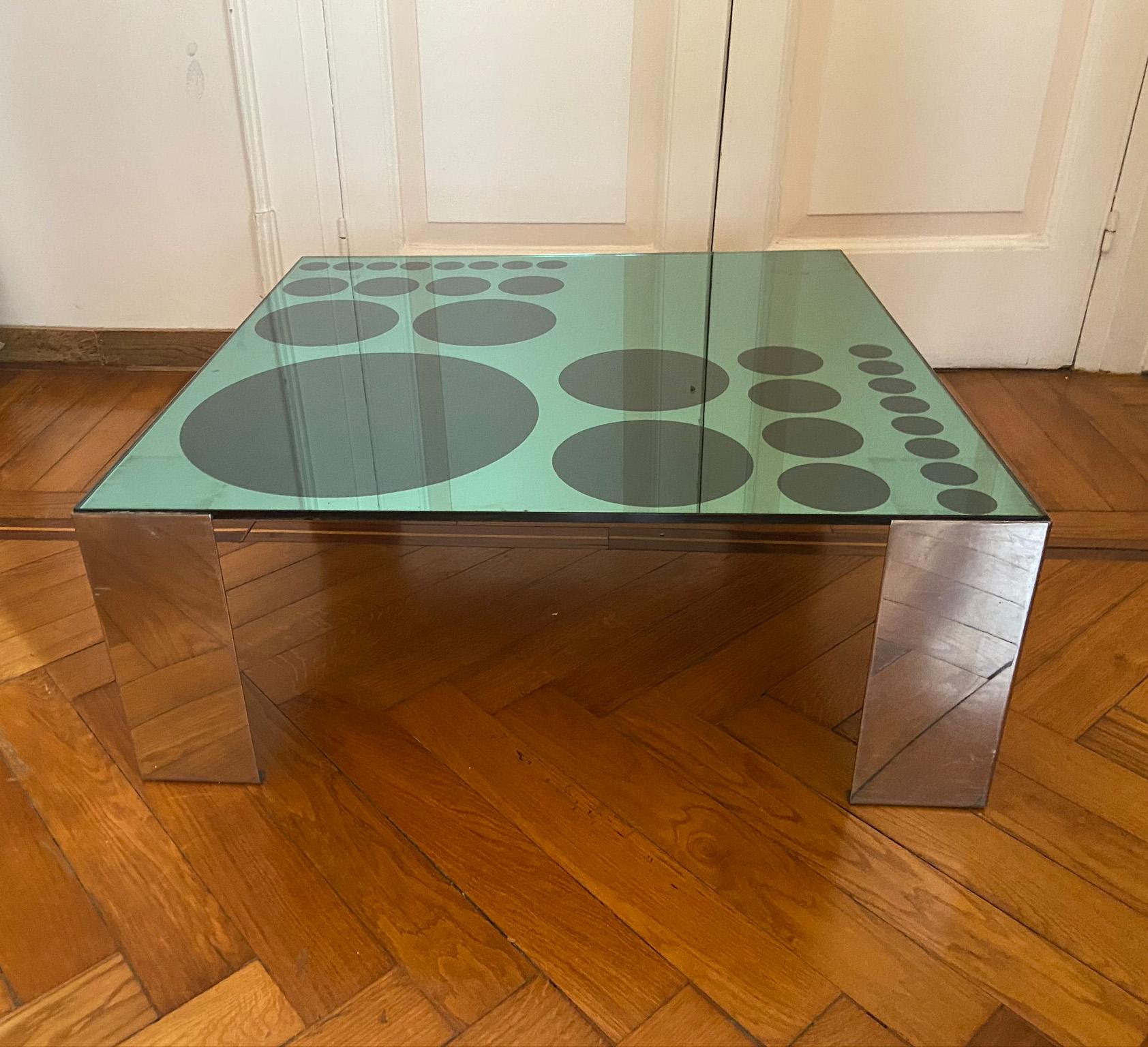 1970s Optical Coffe Table In Good Condition In Naples, IT