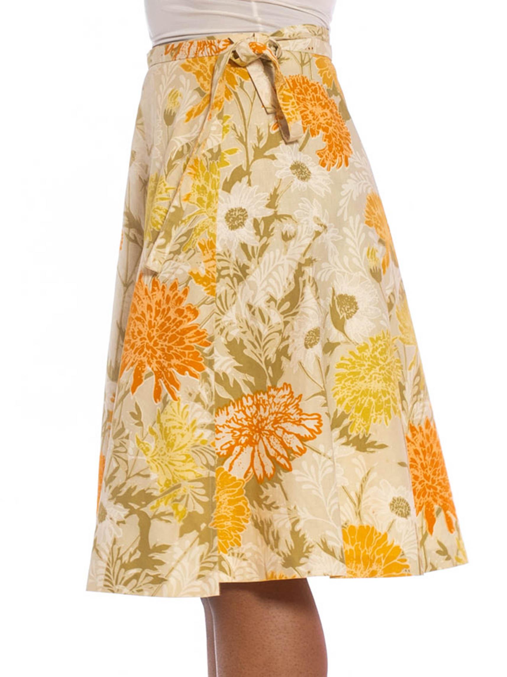 orange cotton skirt