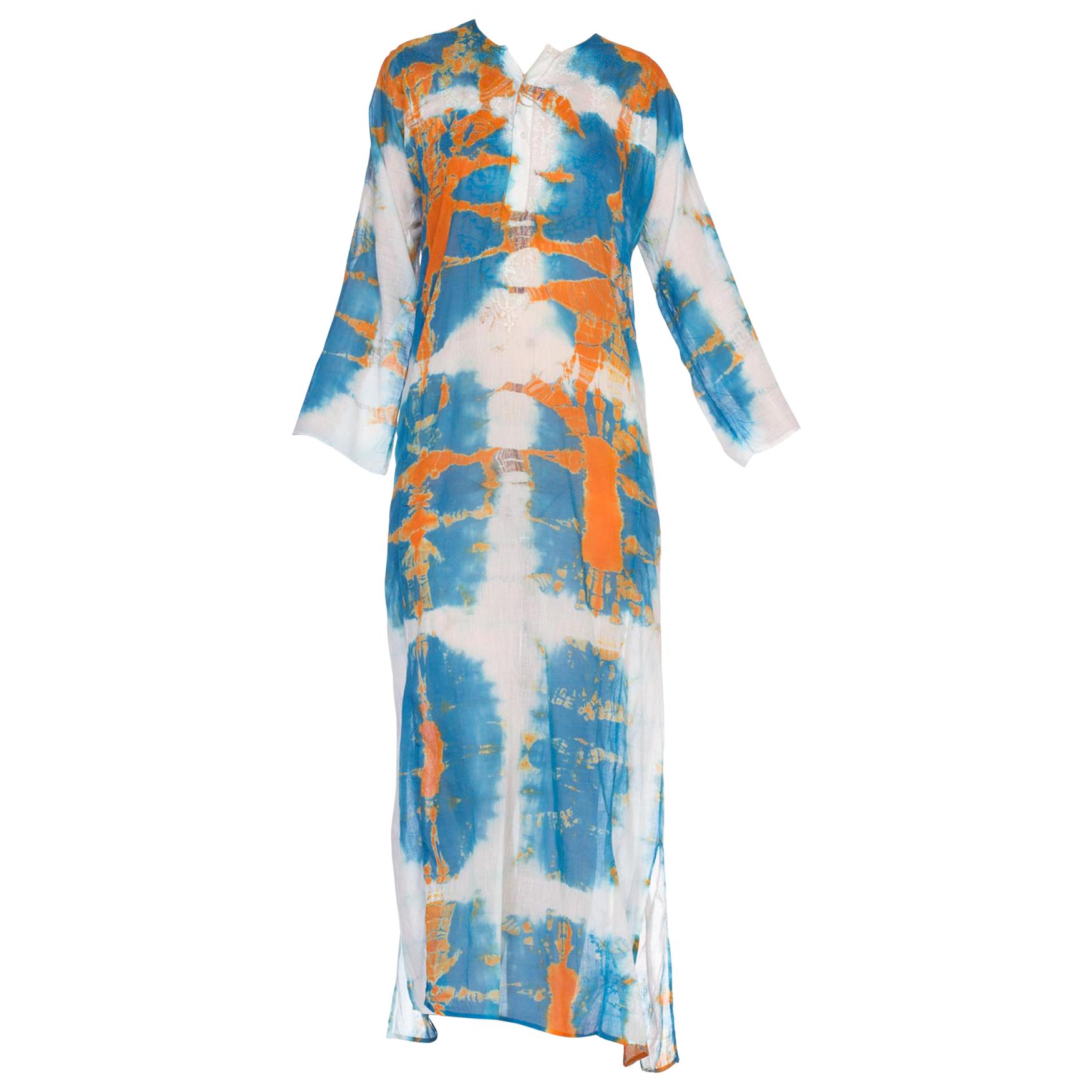 white cotton dress for tie dye