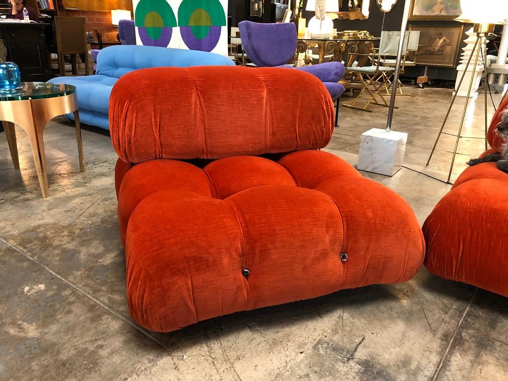 1970s Orange Camaleonda 4 Sectional Sofas by Mario Bellini, Italy In Good Condition In Los Angeles, CA