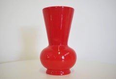 1970s Orange Ceramic Vase by Pozzi – Bold Mid-Century Italian Design