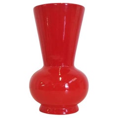 1970s Orange Ceramic Vase by Pozzi – Bold Mid-Century Italian Design