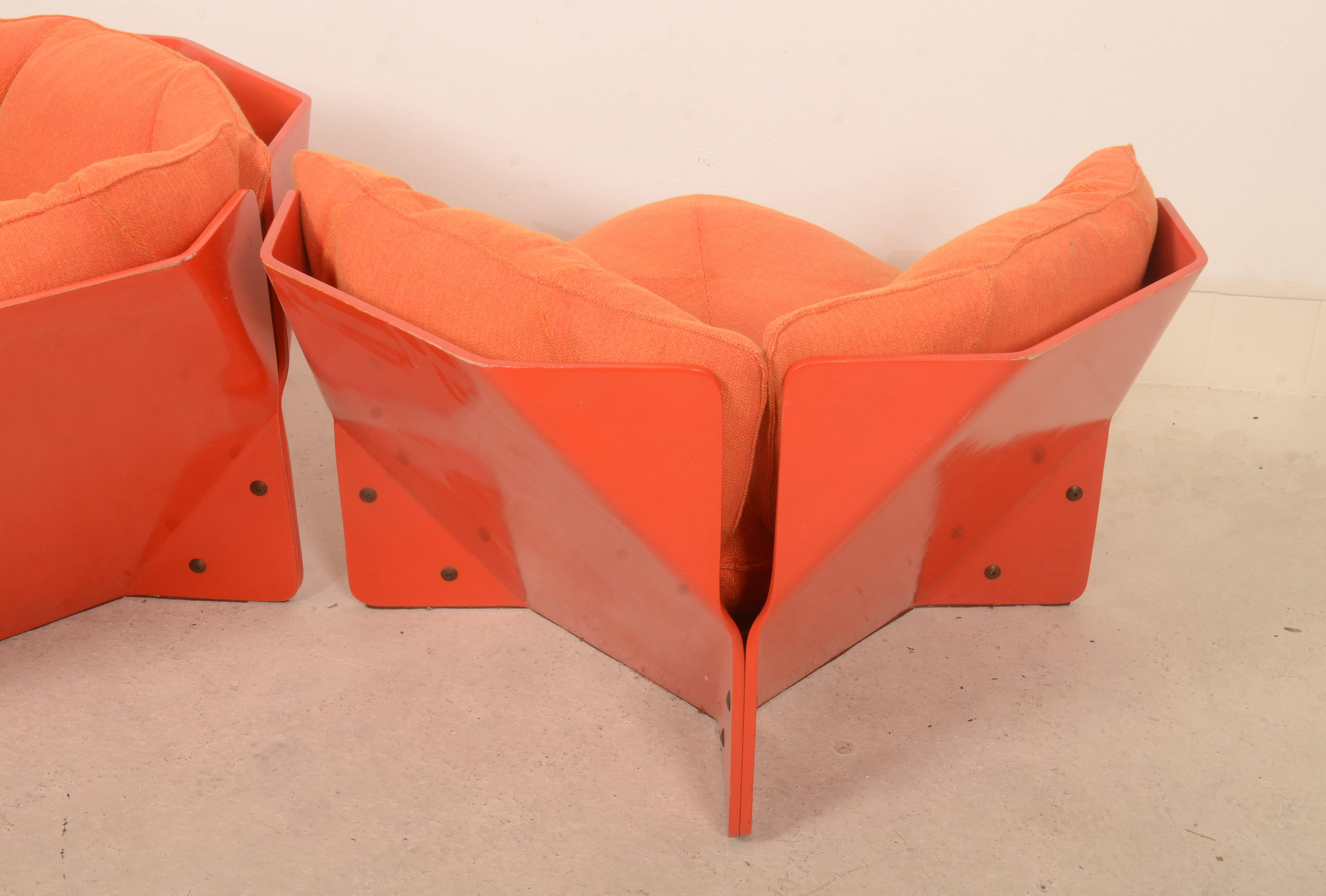 1970er Orange Christensen & Larsen Sofa oder Stühle im Angebot 3