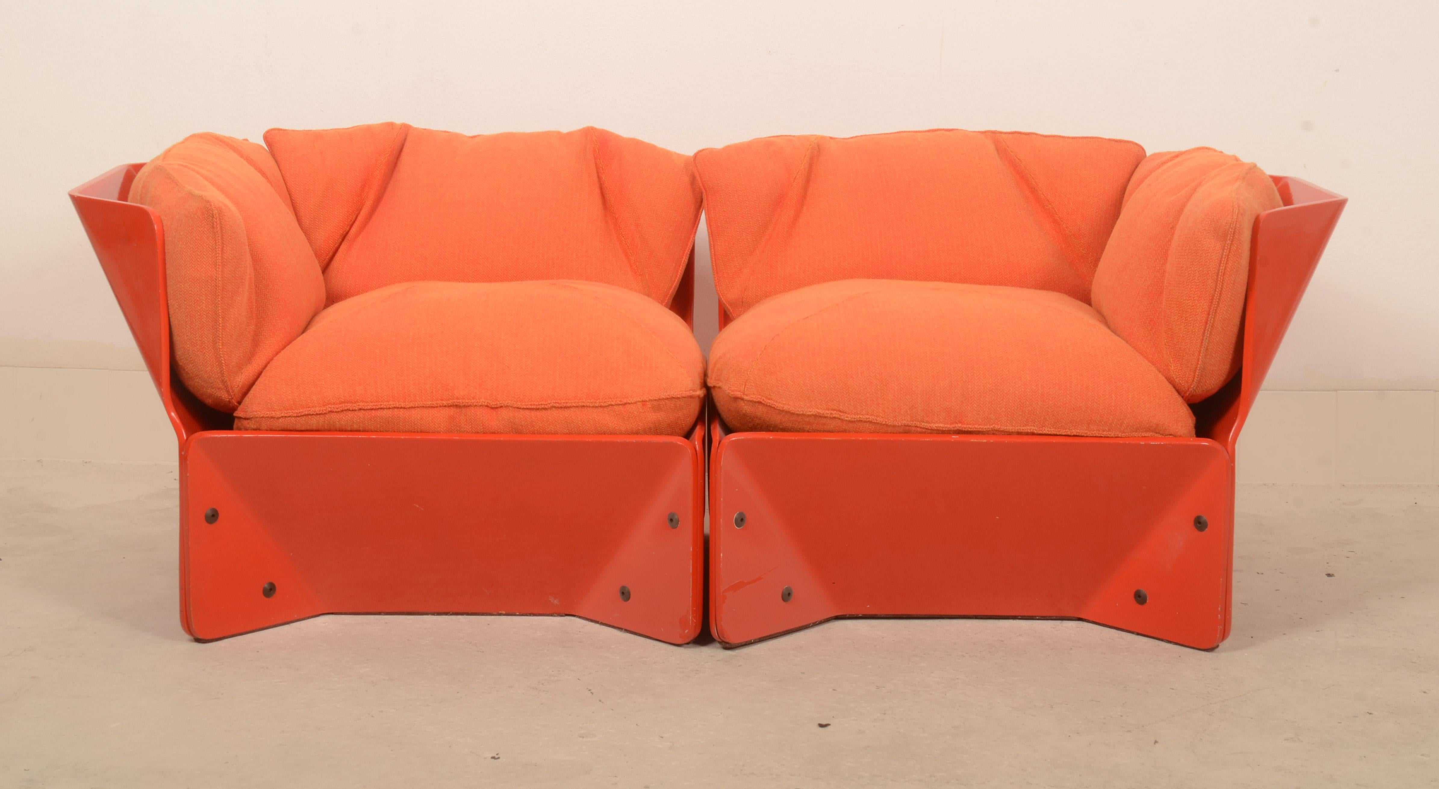 1970er Orange Christensen & Larsen Sofa oder Stühle (Postmoderne) im Angebot