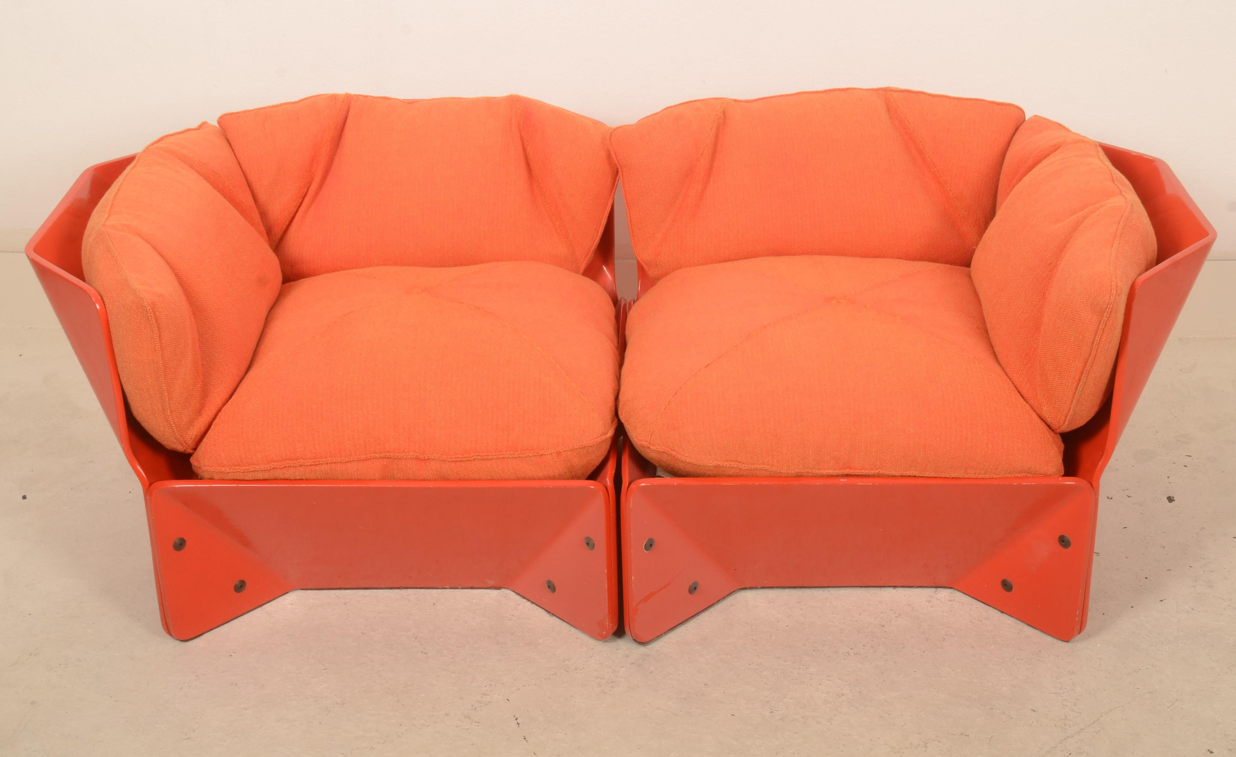 1970er Orange Christensen & Larsen Sofa oder Stühle (Dänisch) im Angebot