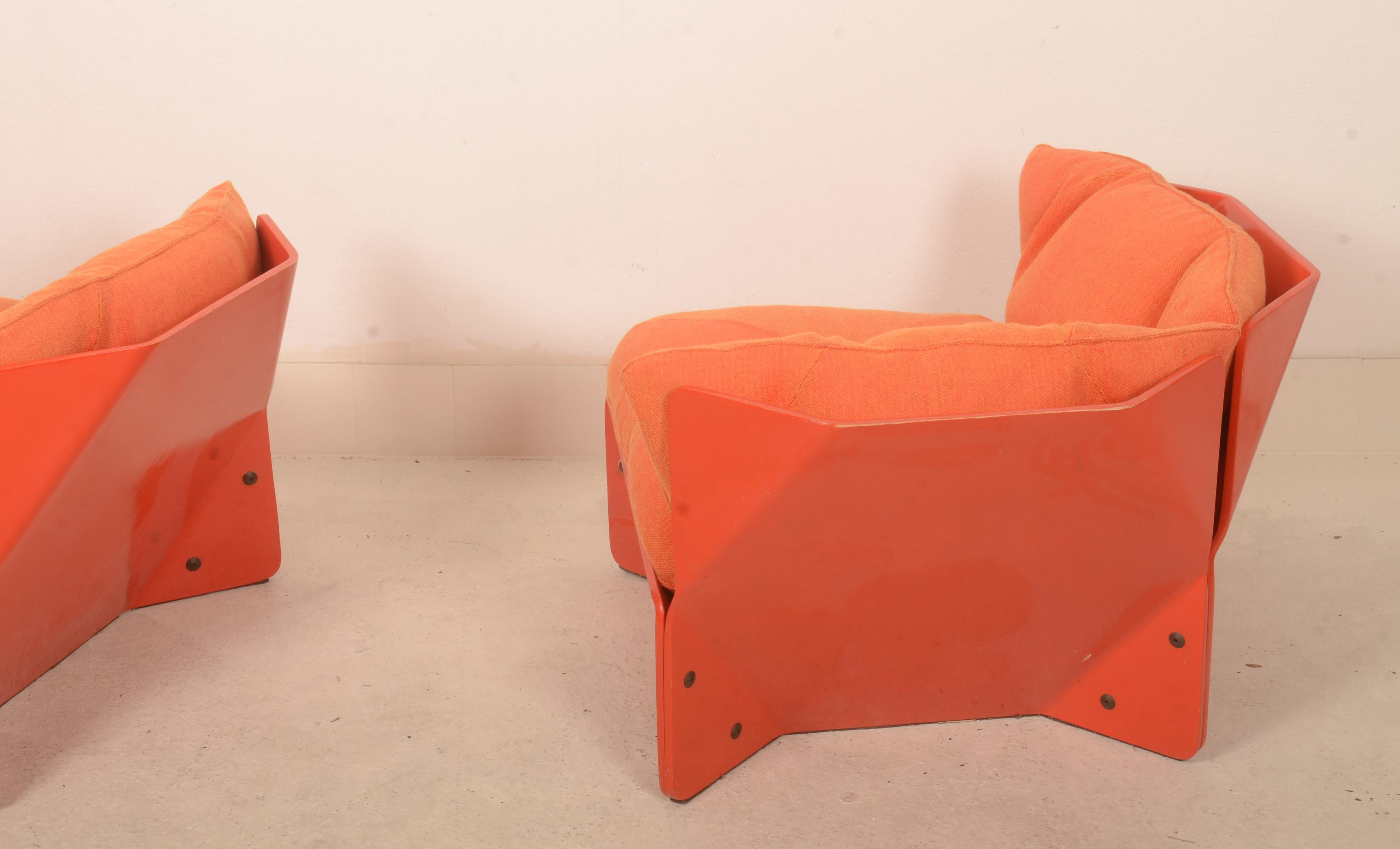 1970er Orange Christensen & Larsen Sofa oder Stühle (Polster) im Angebot