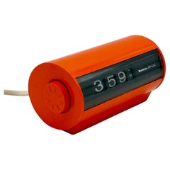 1970s Orange Flip Clock by Sankyo – Space Age Design Sculptural Desk Clock