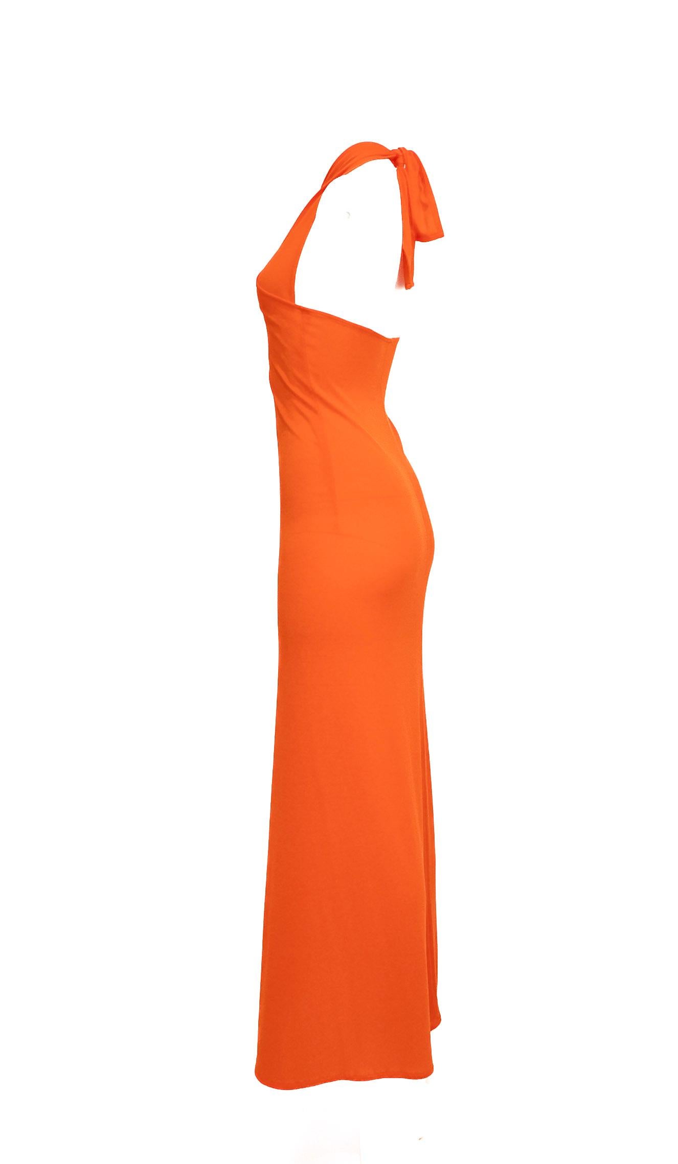 Red 1970s Orange Jersey Wrap Dress For Sale