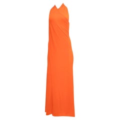 Vestito a portafoglio in jersey arancione anni '70