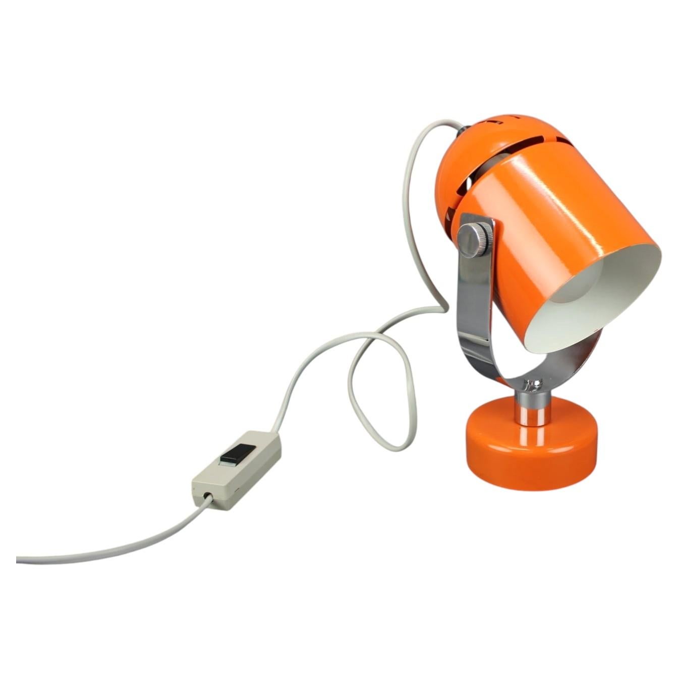 1970s Orange Metal and Chrome Lamp by Stanislav Indra, Czechoslovakia For Sale