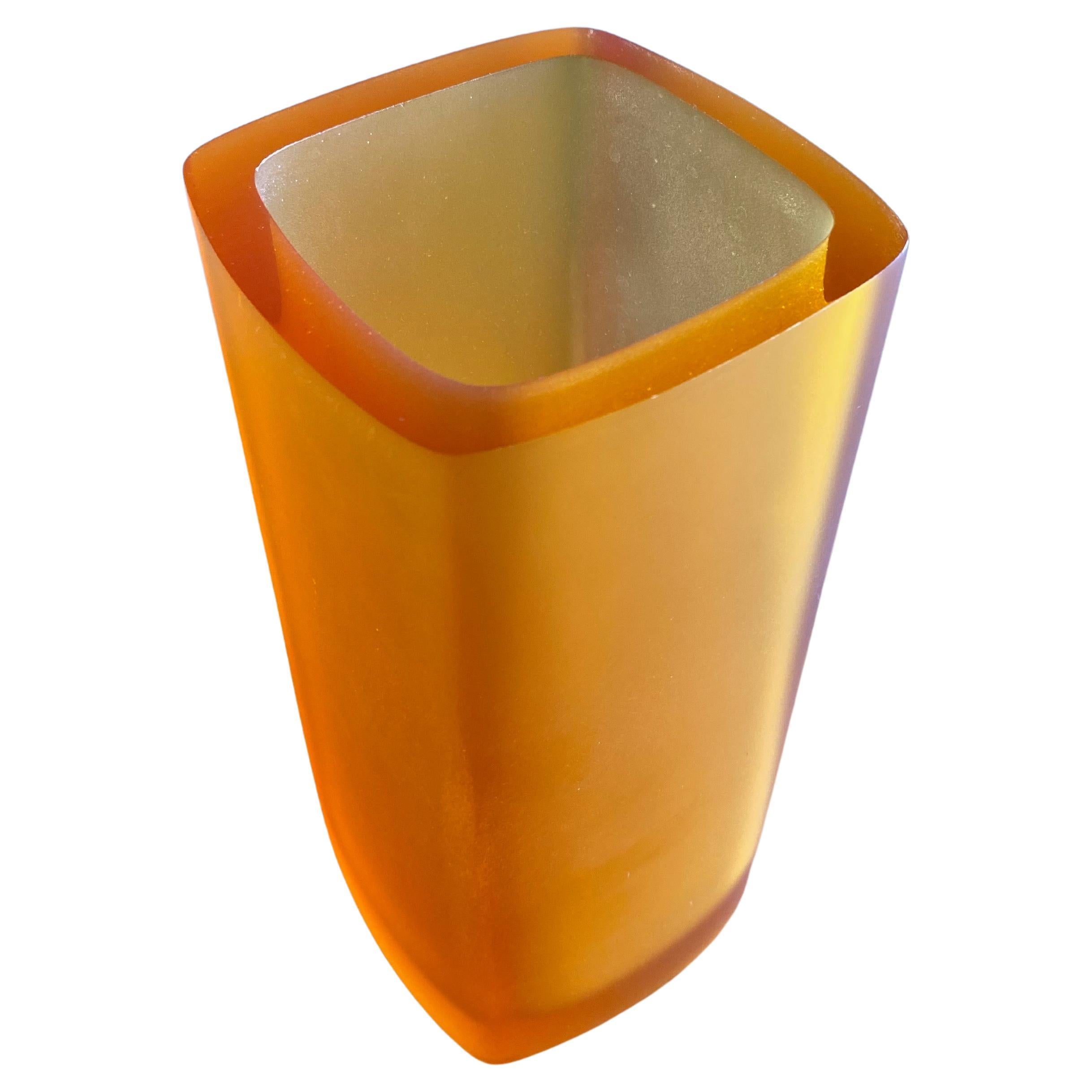 1970s orange plastic vase.