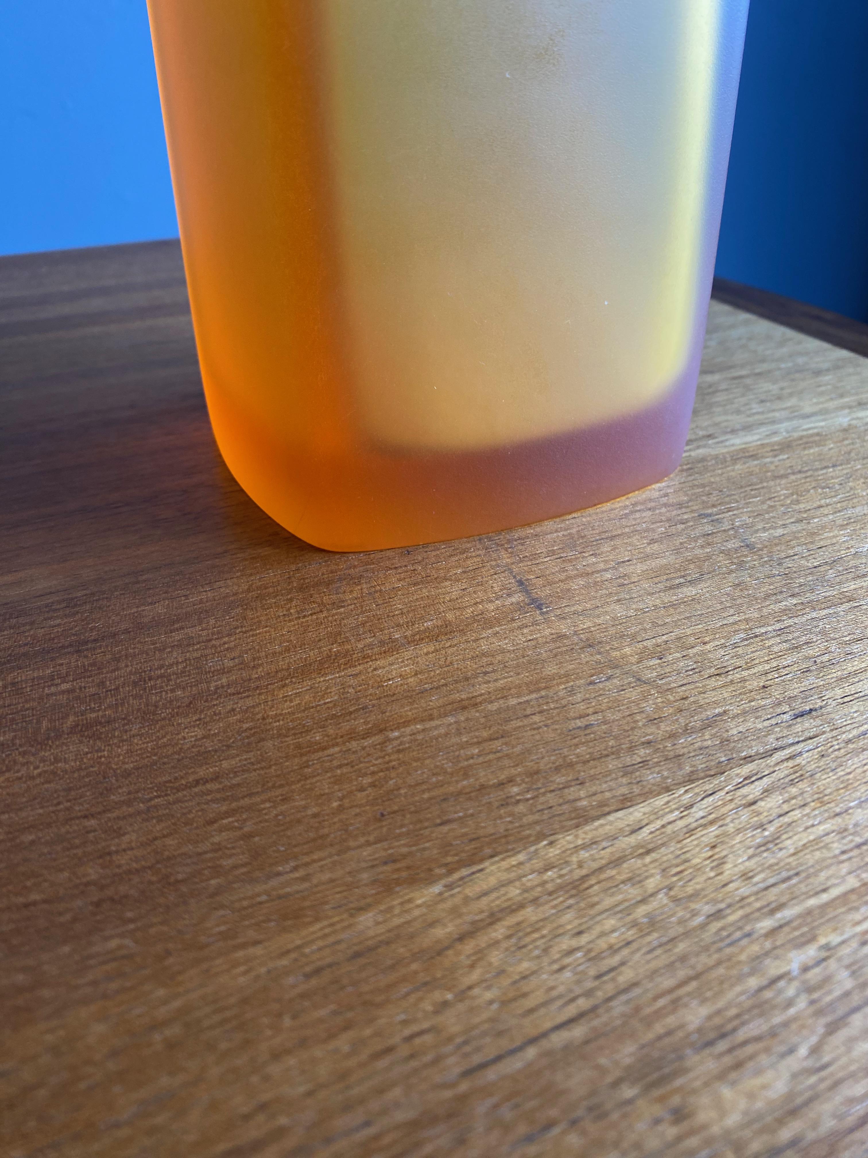 Hand-Crafted 1970s Orange Plastic Vase For Sale