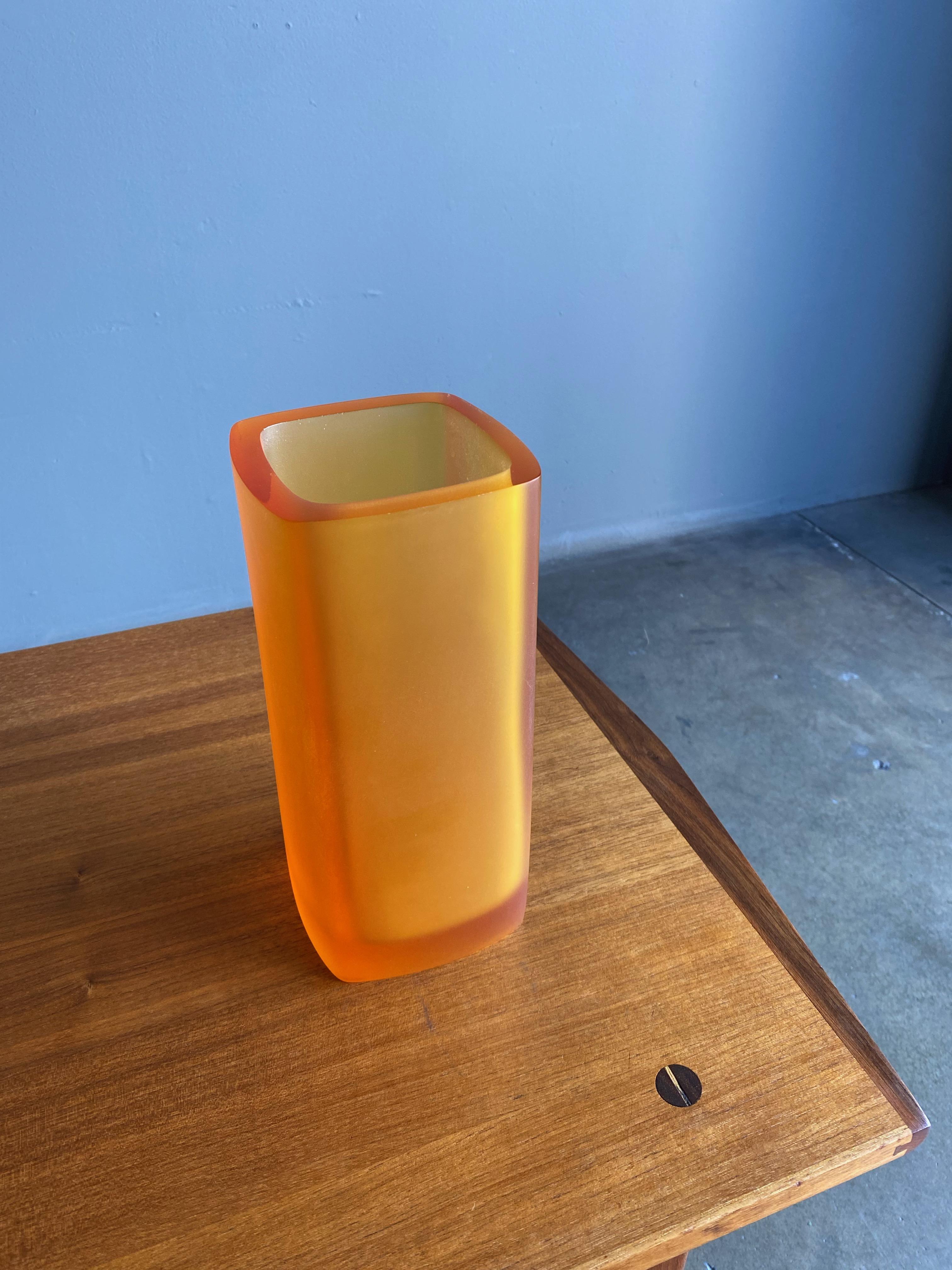 Late 20th Century 1970s Orange Plastic Vase For Sale