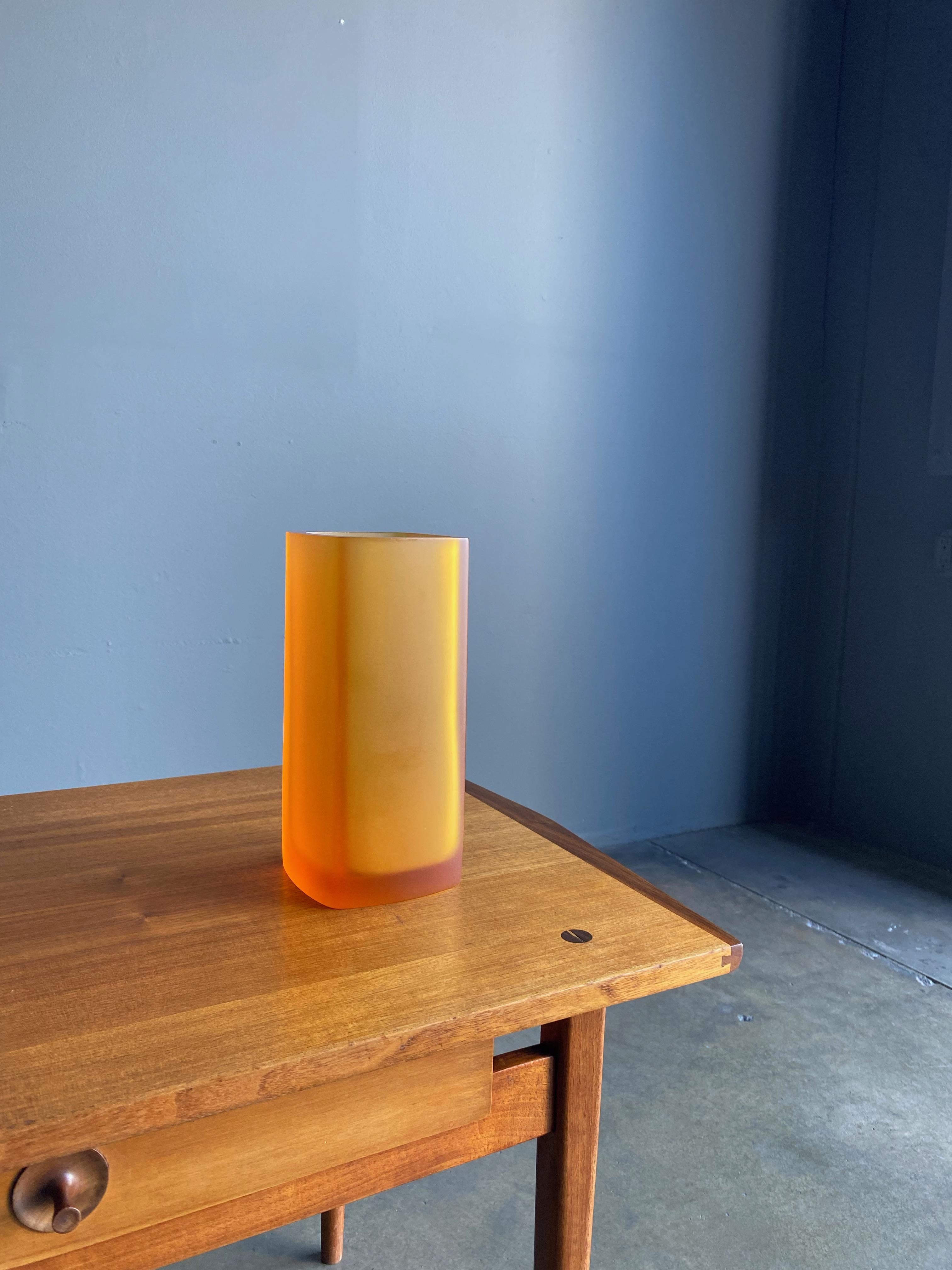 1970s Orange Plastic Vase For Sale 2
