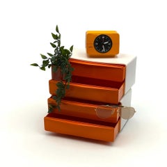 1970s Orange Space Age Wall Drawers – Plastic Modular Storage, Holland