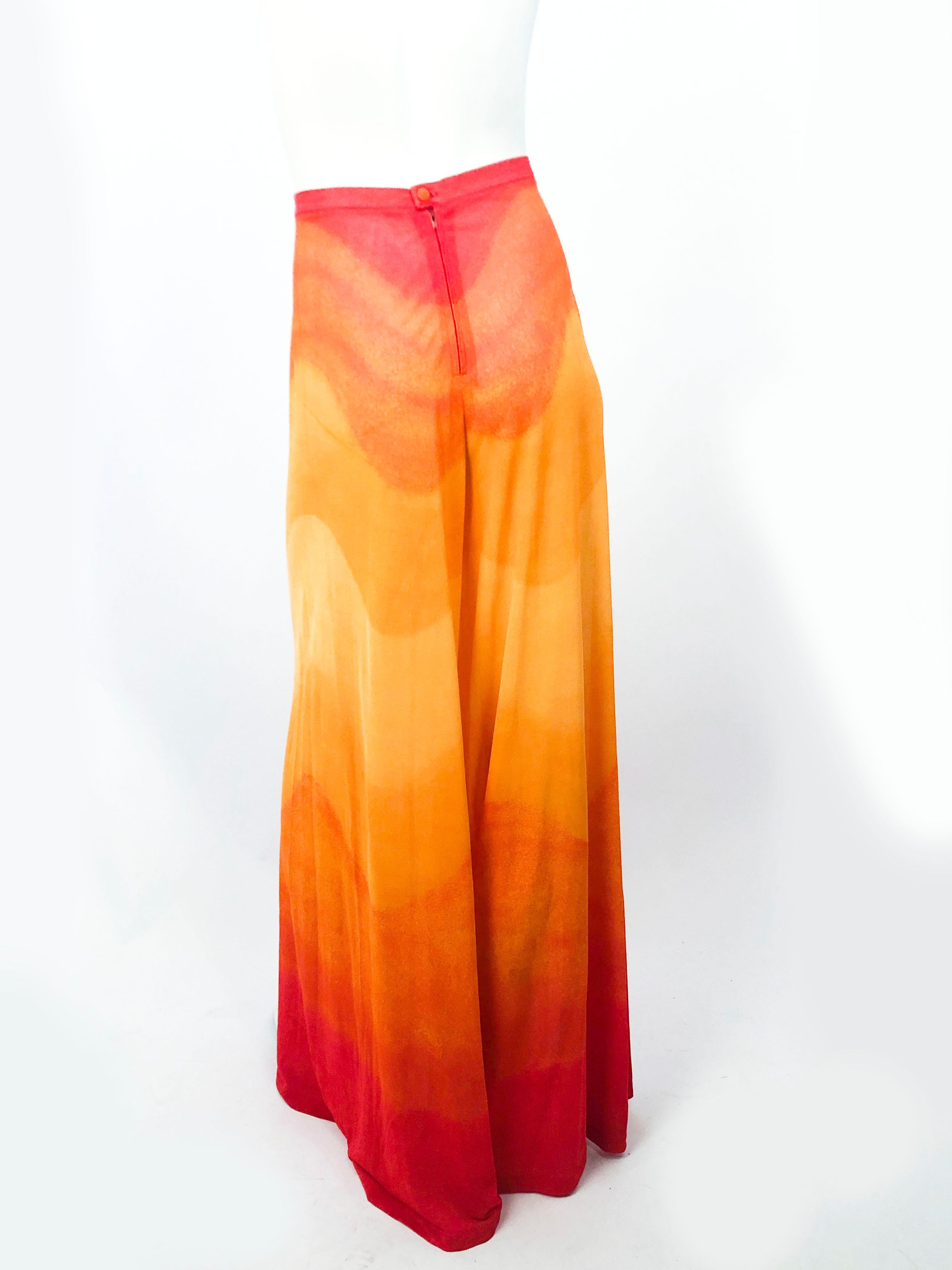 1970s Orange Toned Wide Leg Pants  1