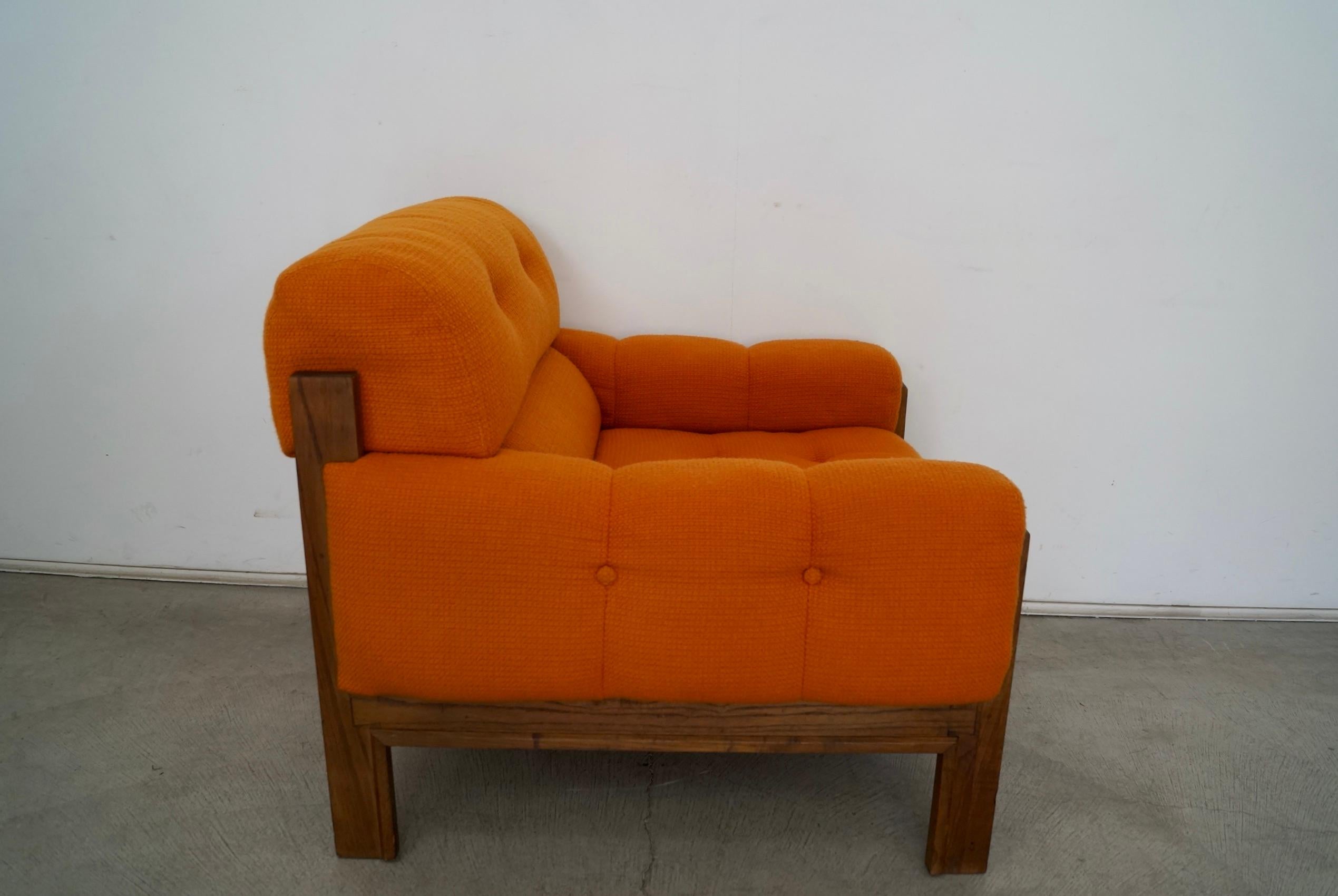 1970s Orange Tweed Lounge Chair 8