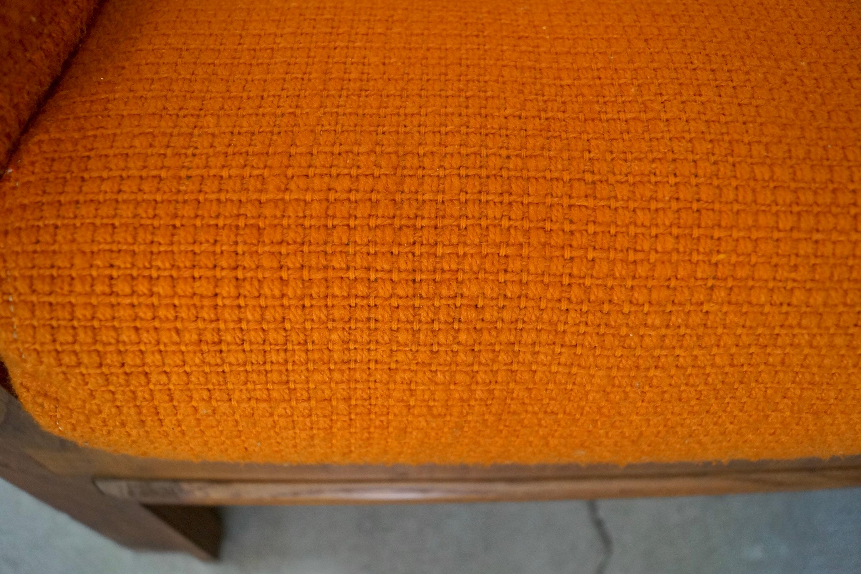 1970s Orange Tweed Lounge Chair 13