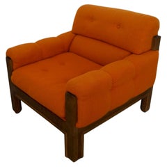1970s Orange Tweed Lounge Chair