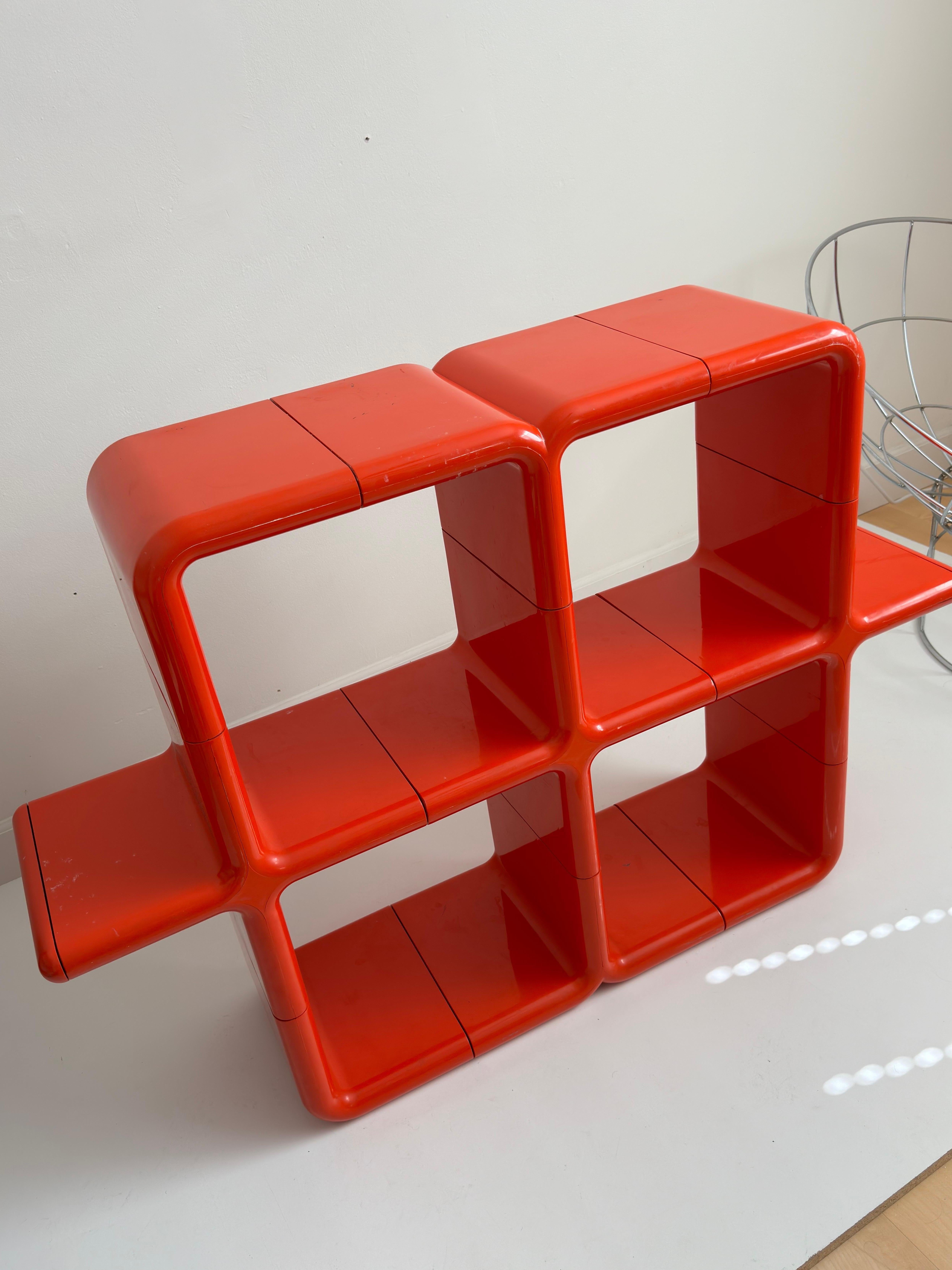 American 1970’s Orange Umbo Modular Shelving