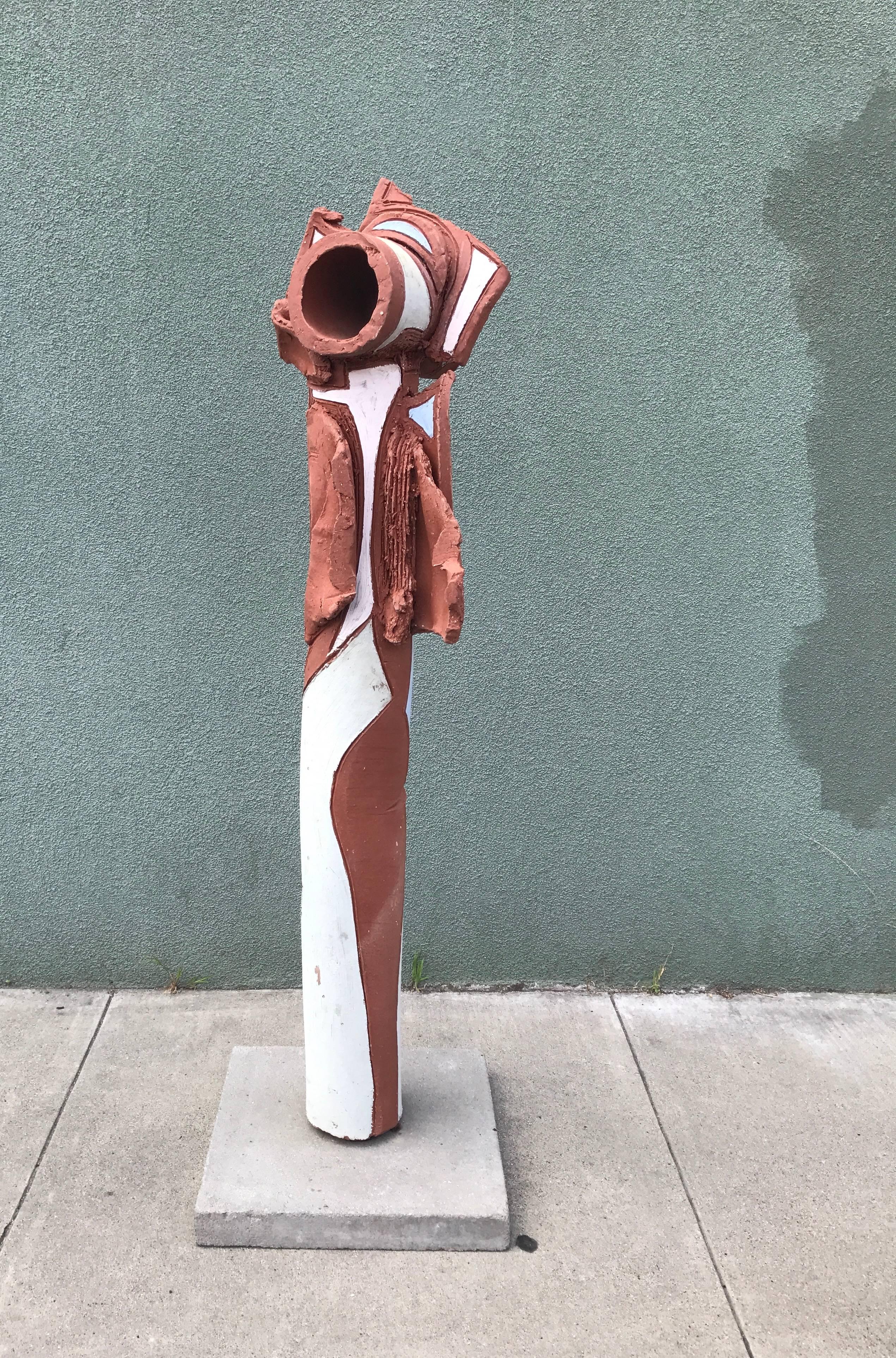 1970s Organic Modern Abstract California Ceramic Garden Totem 1