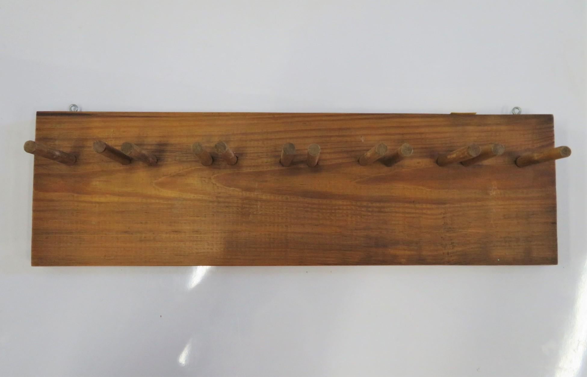1970s Organic Modern Kitchen Wall Spice Rack with Pottery Jars Cork Tops 1