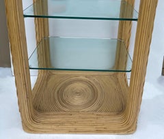 1970s Organic Modern Pencil Bamboo Etageres Shelves Bookcases - Pair