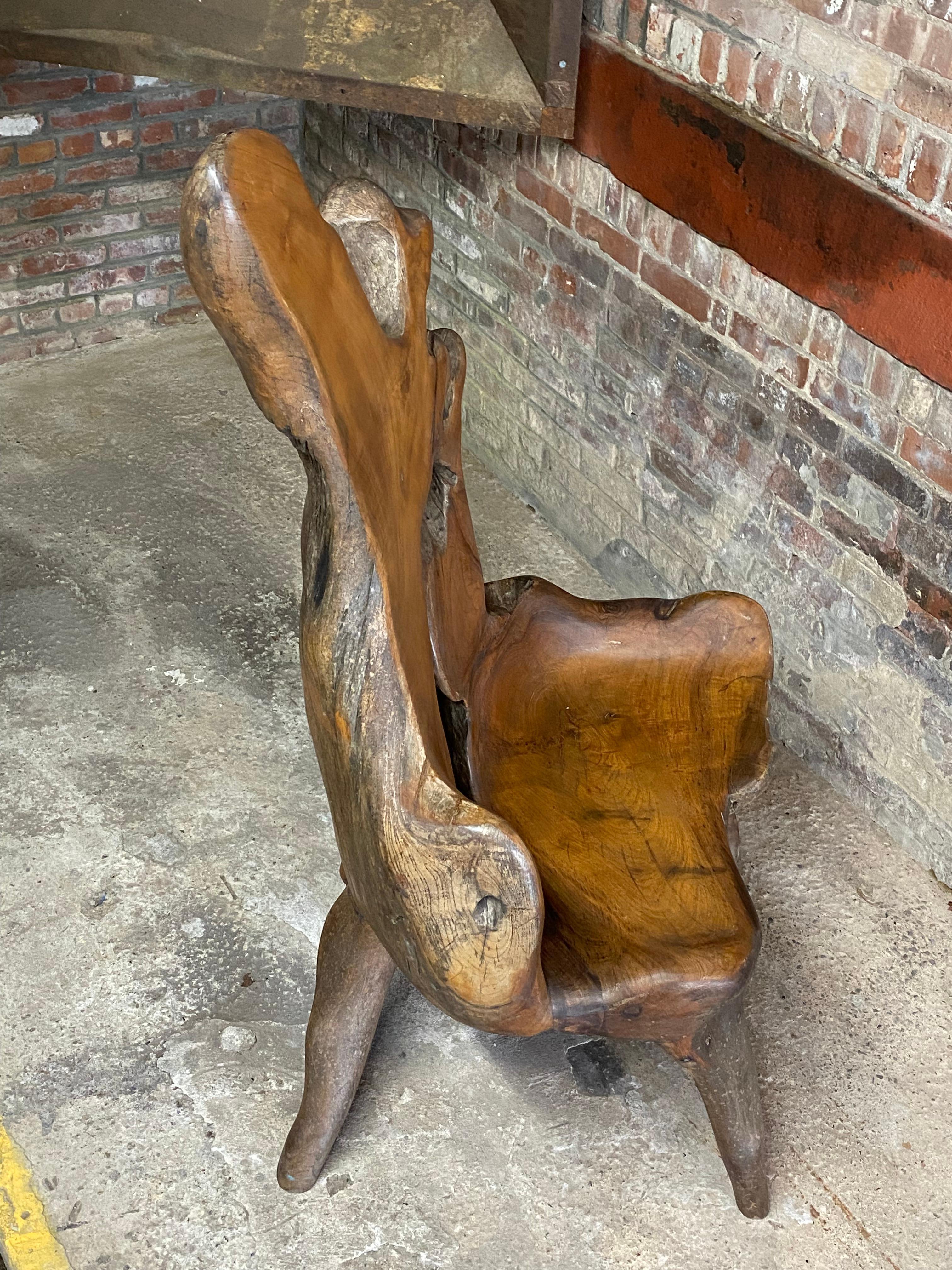 Fin du 20e siècle Chaise trône organique et moderne des années 1970 en vente