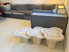 1970s Organic Modern Tiled Stone Stacking Tables