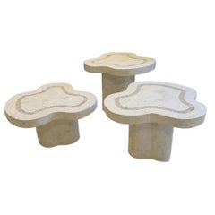 1970s Organic Modern Tiled Stone Stacking Tables