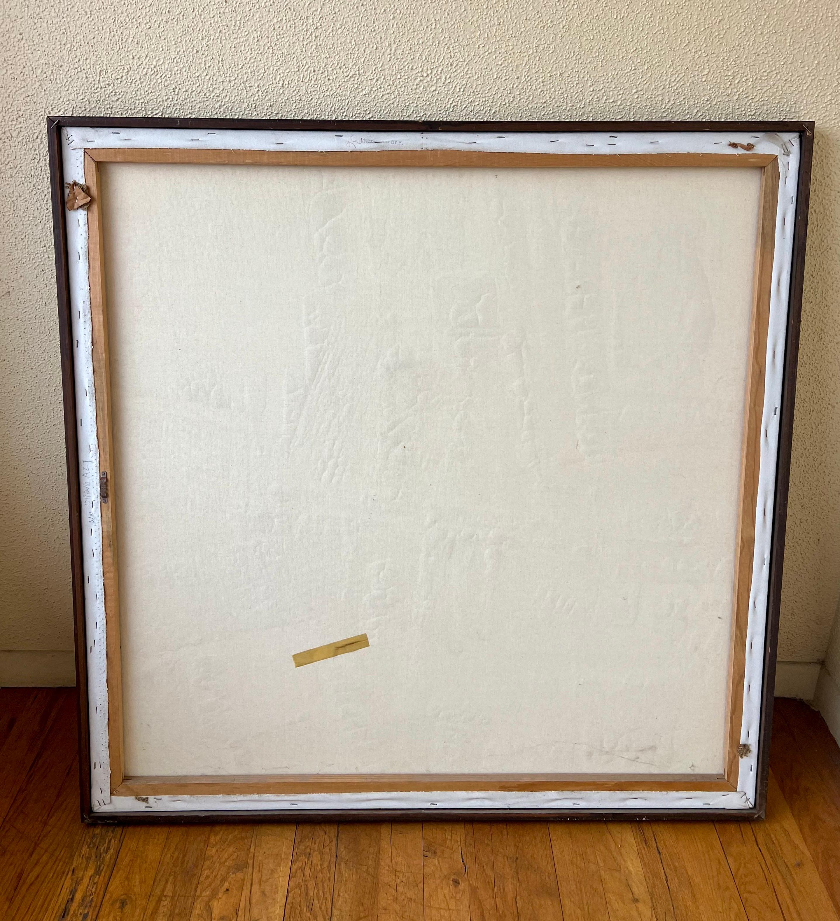 20th Century 1970's Original Abstract Oil on Canvas by Elgin Mid Century For Sale