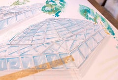 1970s Original Architectural Drawing of an Indoor Swimming Pool for Sheikh Youss