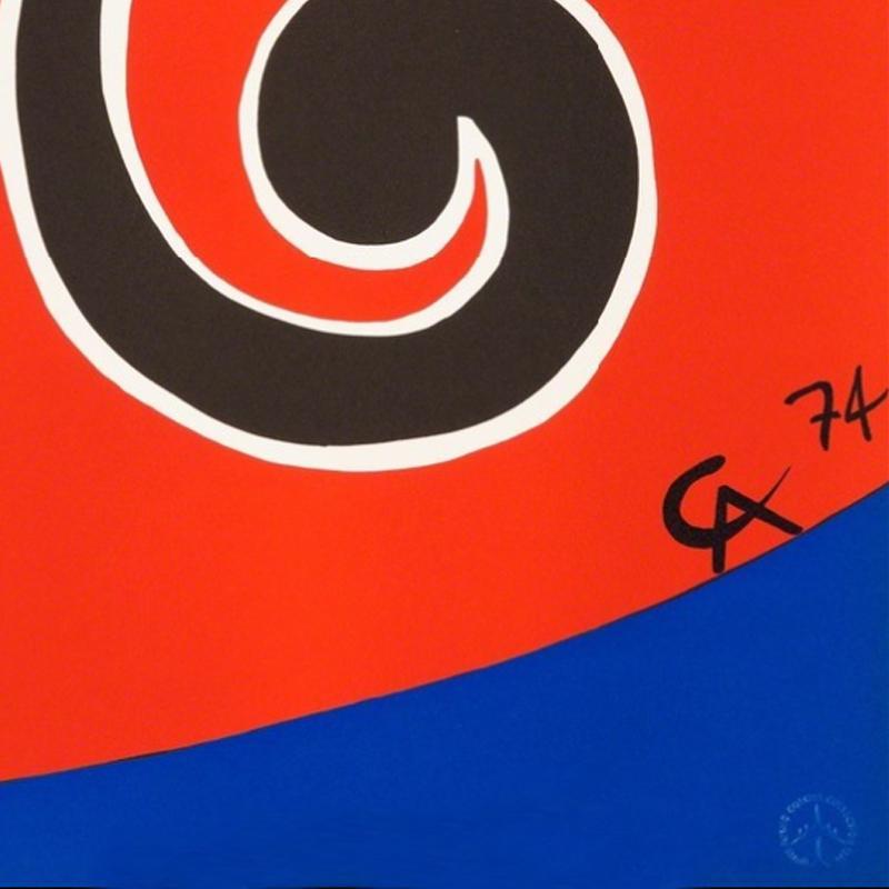 Mid-Century Modern Étonnante lithographie originale d'Alexander Calder « Swirl » des années 1970 en vente