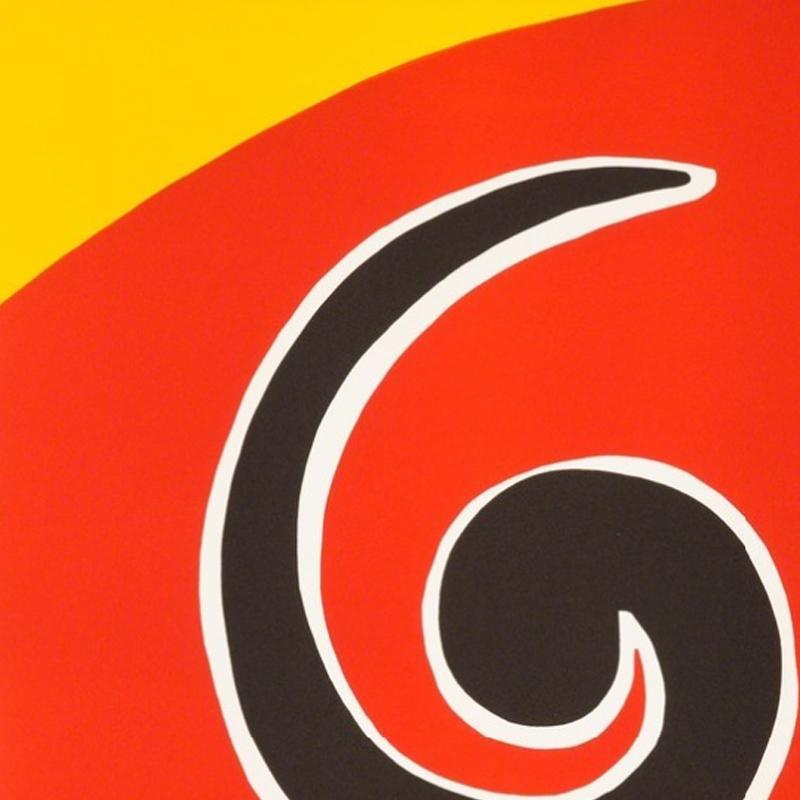 italien Étonnante lithographie originale d'Alexander Calder « Swirl » des années 1970 en vente