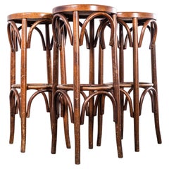 Tabourets de bar en bentwood originaux des années 1970 - Lot de trois
