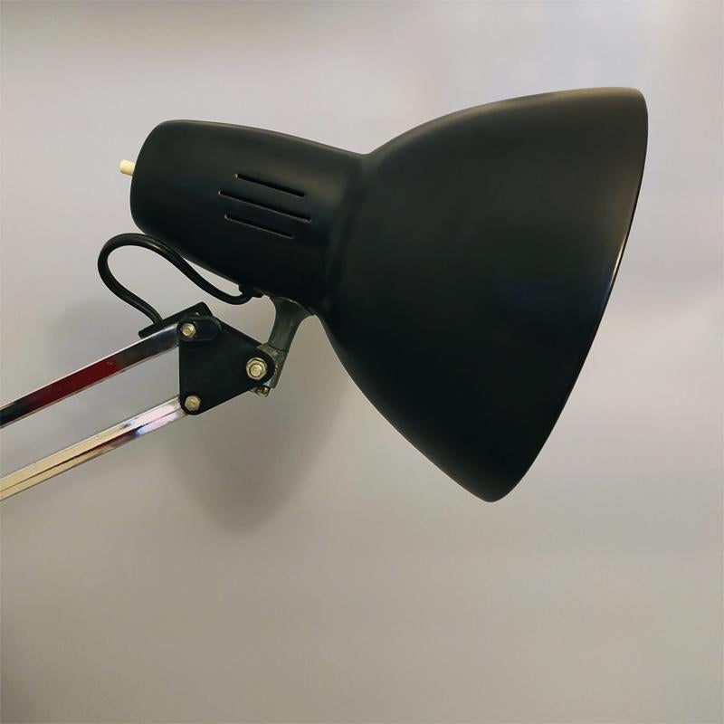 Late 20th Century 1970s Original Black Gorgeous Architect Table Lamp by Arteluce. Made in Italy For Sale