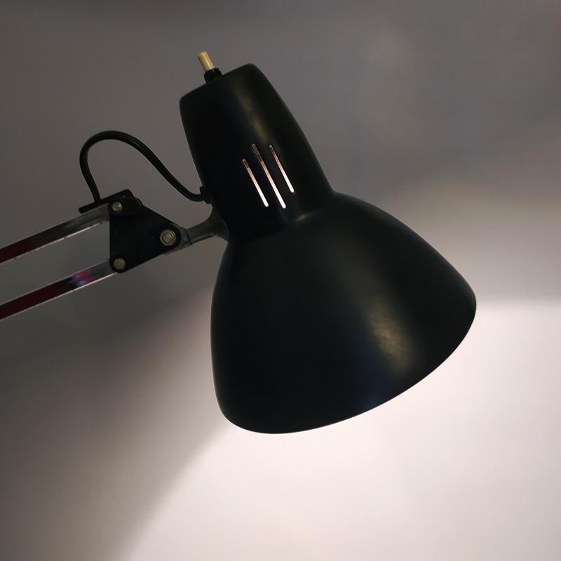 Metal 1970s Original Black Gorgeous Architect Table Lamp by Arteluce. Made in Italy For Sale