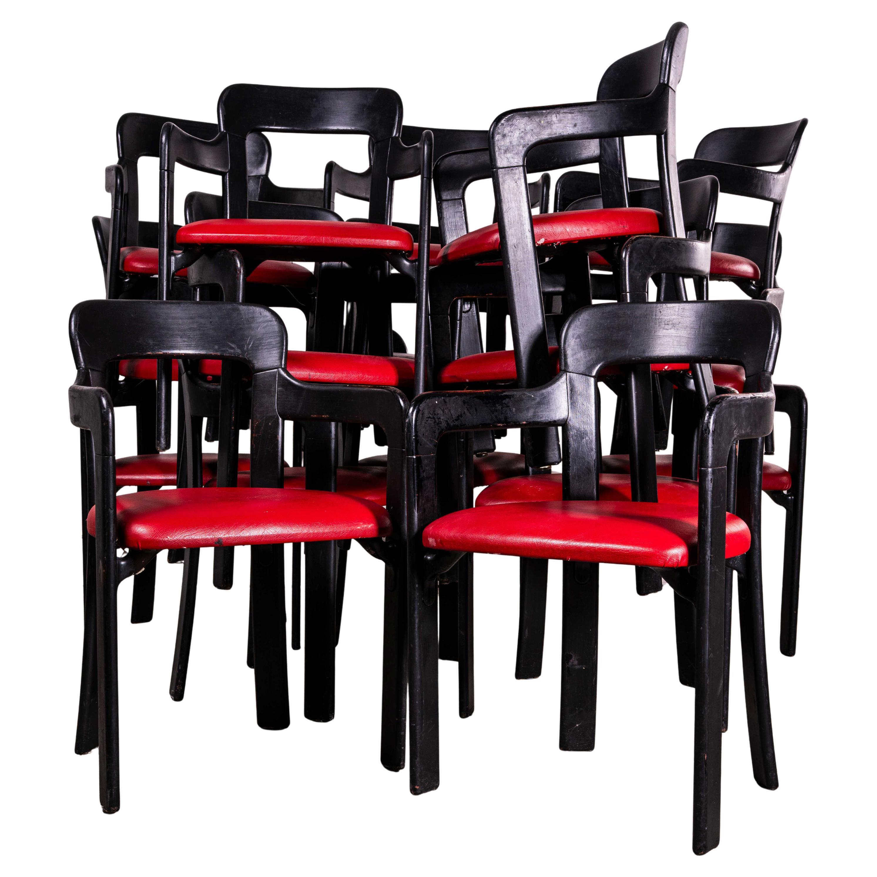 1970's Original Bruno Rey Ebonised Upholstered Armchairs - Small Batch Available