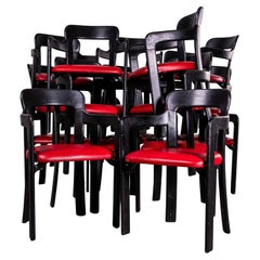 1970's Original Bruno Rey Ebonised Upholstered Armchairs - Small Batch Available