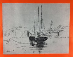 1970s Original Charles Camoin Seascape Art Exhibiton Poster