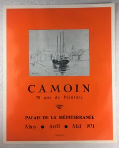 1970s Original Charles Camoin Seascape Art Exhibiton Poster