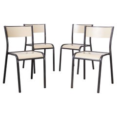 1970's Original French Stacking Mullca Dining Chairs, Set of Four