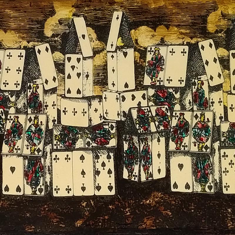 1970s Original Gorgeous Playing Cards Box by Piero Fornasetti  For Sale 3