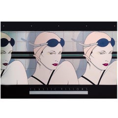 Litografia originale degli anni '70 di Patrick Nagel "Nuotatori", splendida e rara.