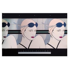 1970s Original Gorgeous Rare Patrick Nagel "Swimmers" Lithograph.